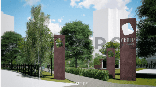 Пилон Tower сталь, порошковое покрытие, арт-объект